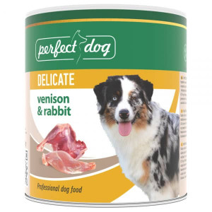 PERFECT DOG DELICATE VENISON RABBIT suņu konservi Briedis un trusis 800g